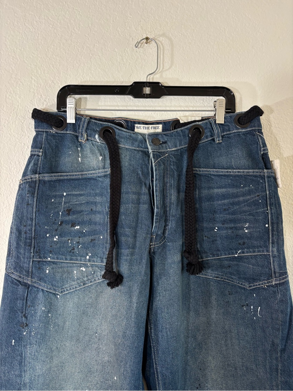 We The Free Moxie Pull-On Barrel Jeans Cerulean Skies 29 NWT Blue Faded Wash - Picture 6 of 16